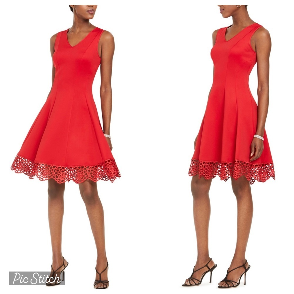 New Donna‎ Ricco Womens Fit And
Flare orange dress size 14